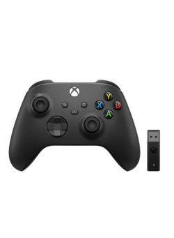 Геймпад Microsoft Xbox One/Series X|S Wireless Controller Carbon Black (чёрный) + PC адаптер (1VA-00008)